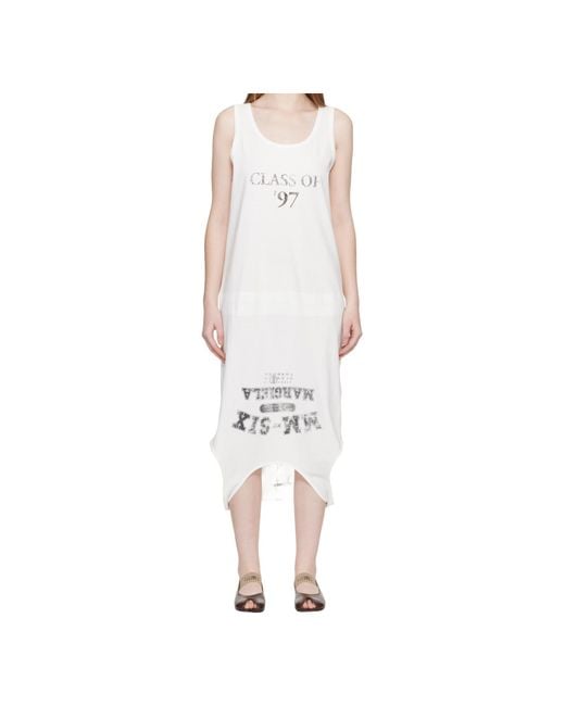 MM6 by Maison Margiela White Printed Mini Dress