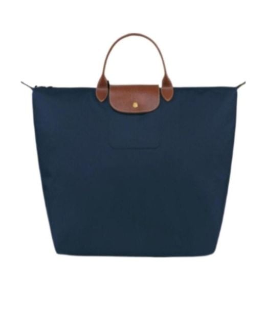 Longchamp Blue Le Pliage Large Travel Bag