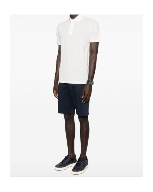 Emporio Armani White Short-Sleeve Polo Shirt for men