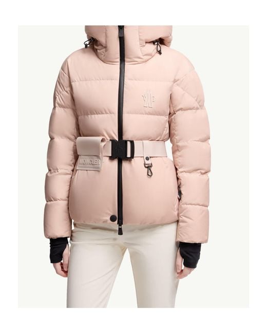 Moncler Grenoble Buckled Waist Padded Jacket in Pink | Lyst