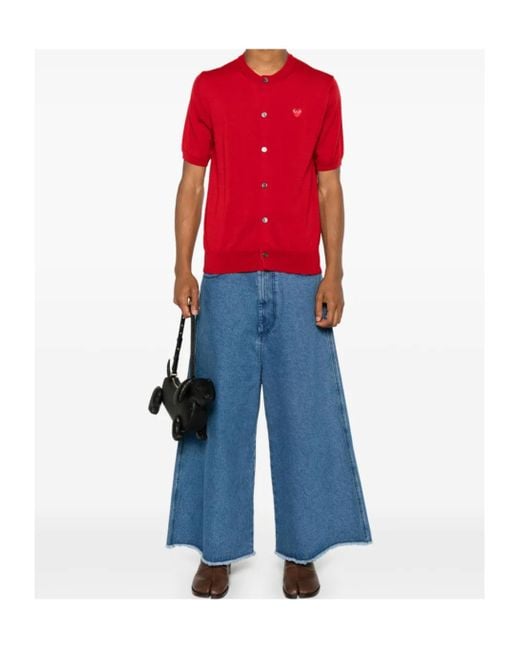 COMME DES GARÇONS PLAY Red Heart-Patch Wool Cardigan for men