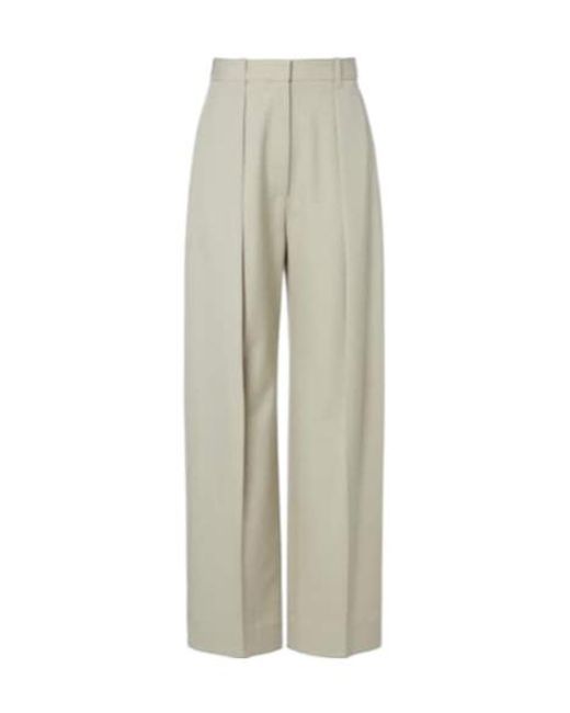 Victoria Beckham Gray High-Rise Wide-Leg Pants