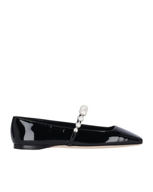 Jimmy Choo Black Ade Flat Shoes
