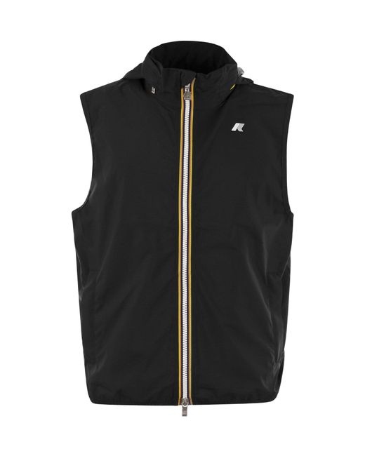 K-Way Blue Hooded Zip-Up Vest for men