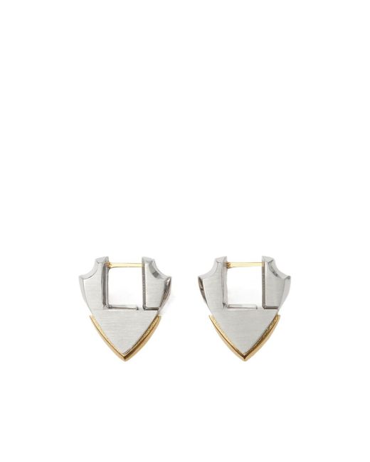 Burberry White Small Shield Earrings