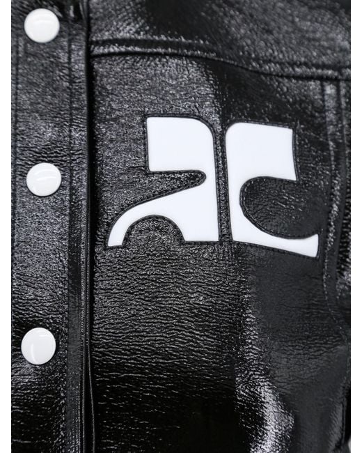 Courreges Black Courrèges Vinyl Straight Hem Cropped Jacket