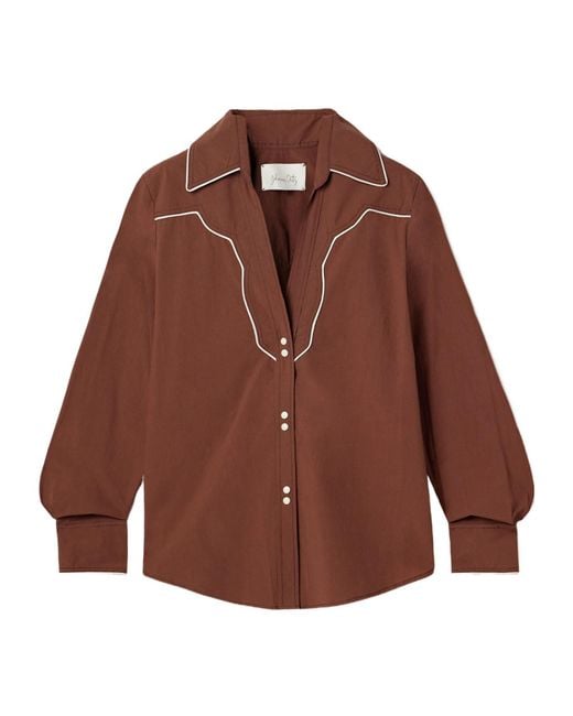 Johanna Ortiz Brown Cotton-Poplin Shirt
