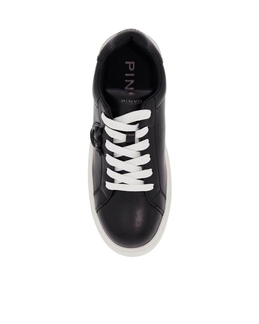 Pinko Black Logo Patch Platform Sneakers