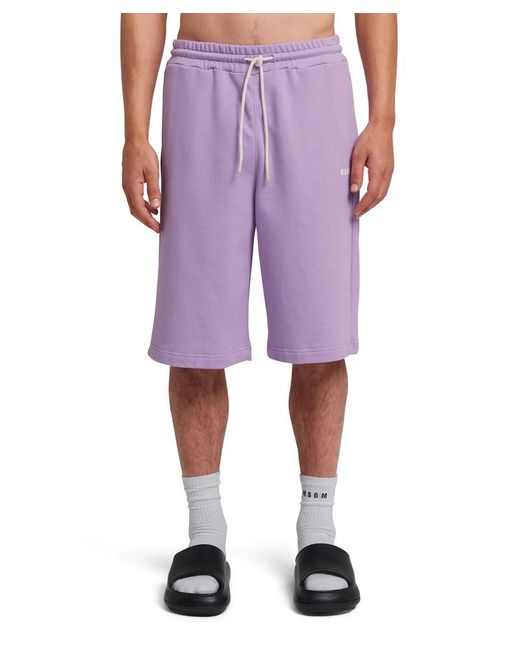 MSGM Purple Drawstring Track Shorts for men