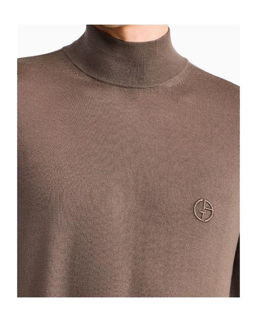 Giorgio Armani Brown Slim-Fit Sweater for men