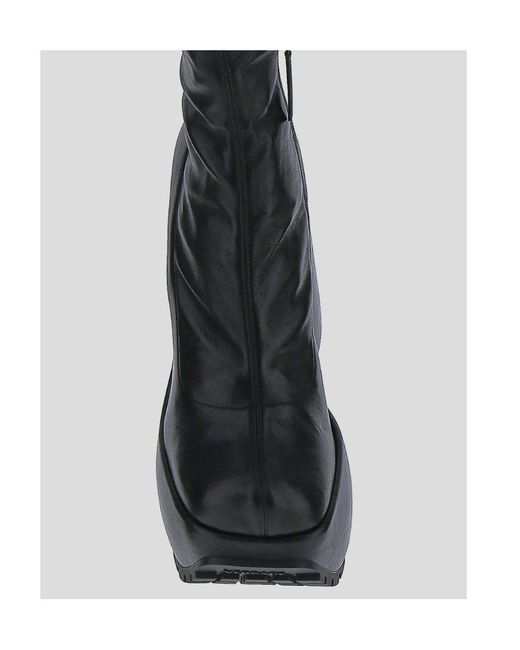 Versace Black Triplatform Knee-High Leather Boots