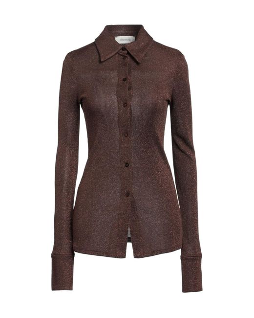 Sportmax Brown Solid Colour Shirts Blouses