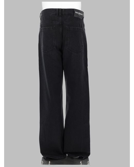 Balmain Black Belt-Loop Jeans for men
