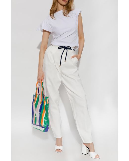 Emporio Armani White High-Rise Straight Jeans