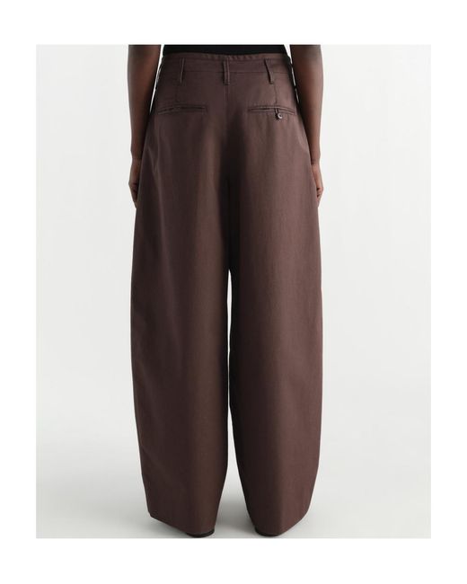 Lemaire Brown Wide Leg Chino Trousers