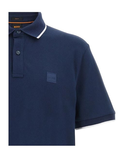 Boss Blue Short-Sleeved Polo Shirt for men