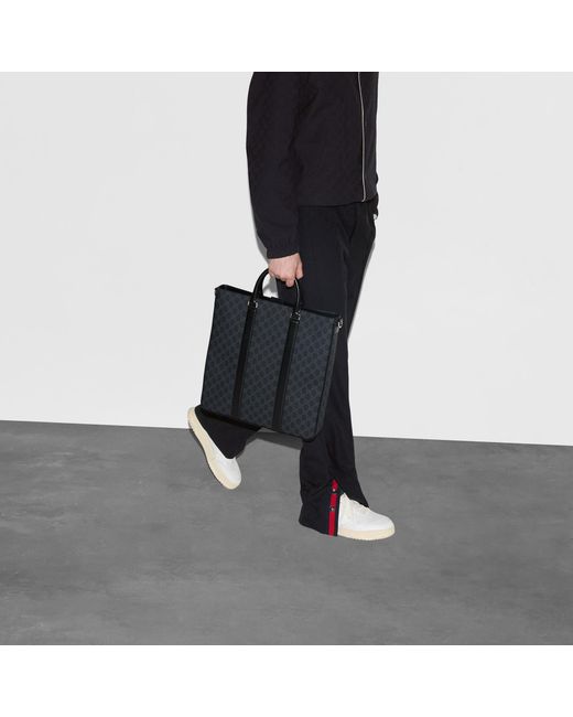 Gucci Black Gg Medium Shopping Bag for men