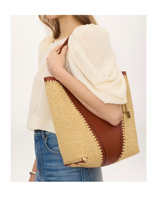 Chloé Brown Logo-Detail Charm-Detail Tote Bag