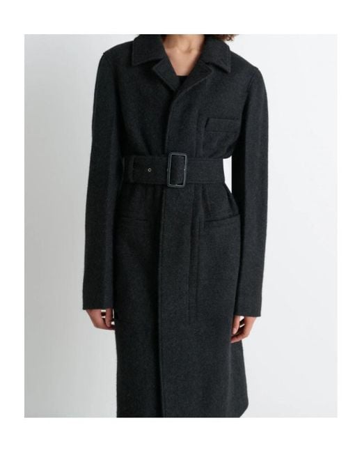 Lemaire Black Belted Tailored Coat
