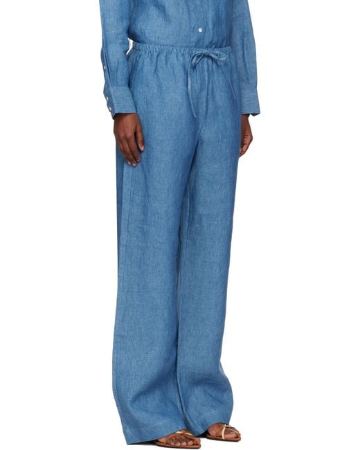 Rohe Blue Drawstring Palazzo Pants