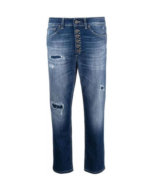 Dondup Blue Distressed Cropped Jeans