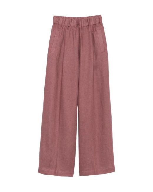 Semicouture Purple Wide-Leg Elasticated Waist Pants