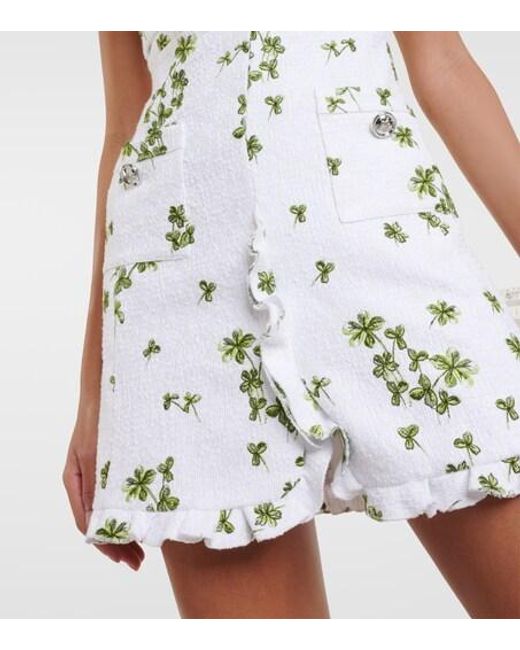 Giambattista Valli White Embroidered Bouclé Minidress