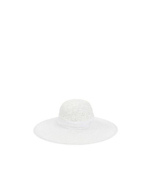 Maison Michel White Blanche Logo Plaque Sun Hat