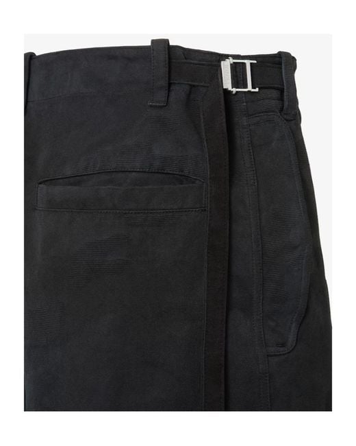 Fendi Black Patchwork Cotton Trousers for men