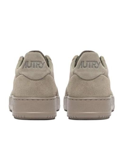 Autry Gray Medalist Perforated Suede Sneakers