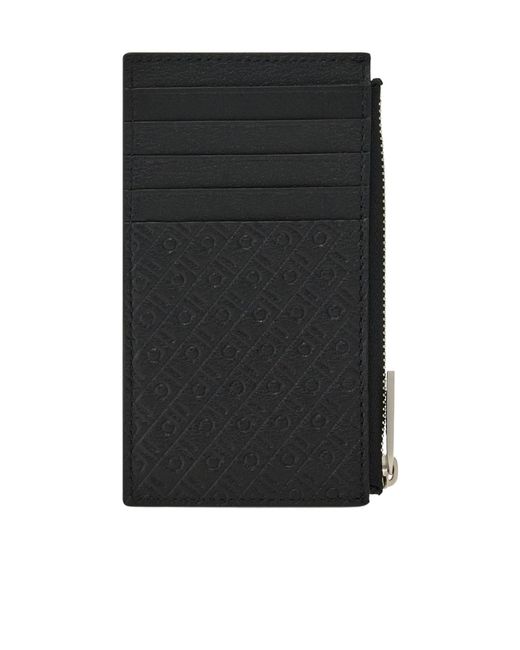 Ferragamo Black Ferragamo Logo Stamp Card Case for men
