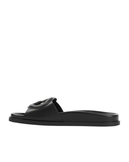 Gucci Black Interlocking G Cut Out Sandals