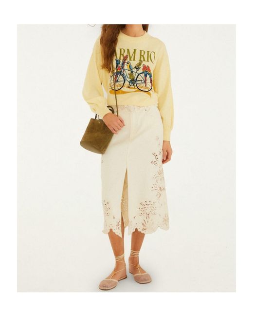 Farm Rio Metallic Bicycle Graphic Sweater