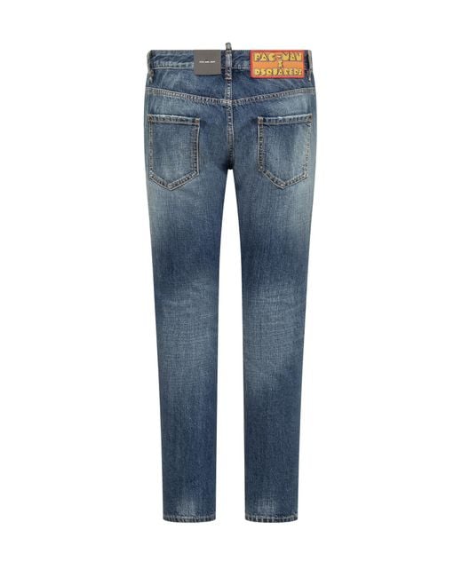 DSquared² Blue Pac- Patch Detailed Jeans