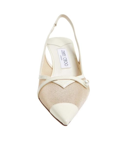 Jimmy Choo Natural Pointed-Toe High-Heeled Sandals