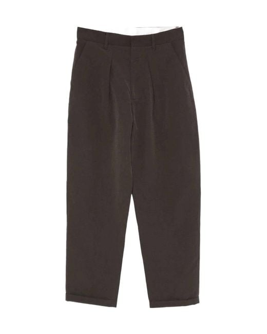 RANRA Gray Pleated Relaxed Pants for men