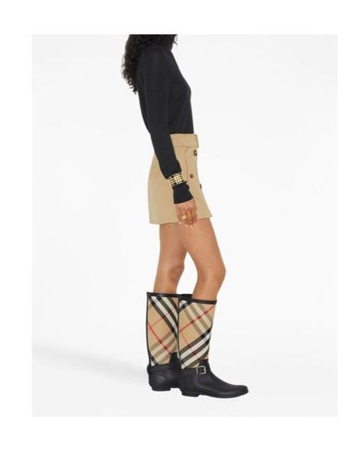 Burberry Natural Belted-Waist Mini Skirt