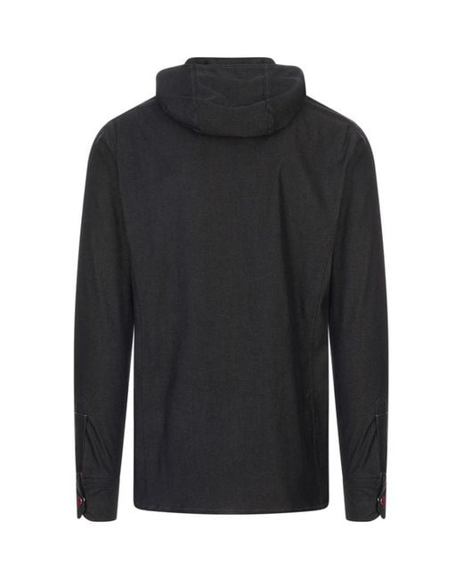 Kiton Black Hooded Jacket for men