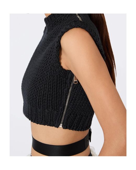 Max Mara Black Sleeveless Knitted Top