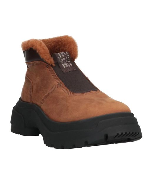 Maison Margiela Brown Solid Color Ankle Boots