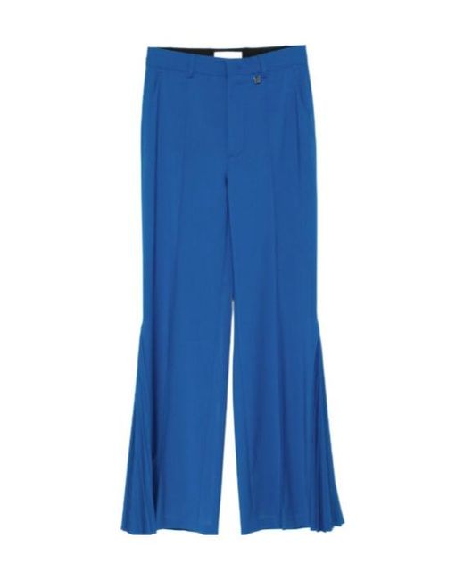 GIUSEPPE DI MORABITO Blue Logo-Detail Flared Trousers