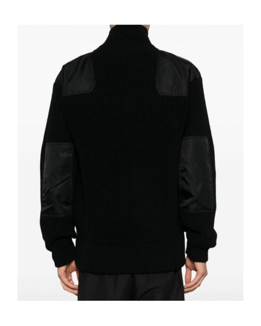 Prada Black Zip-Up High Neck Cardigan for men