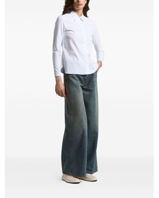Peserico White Point-Collar Cotton Shirt