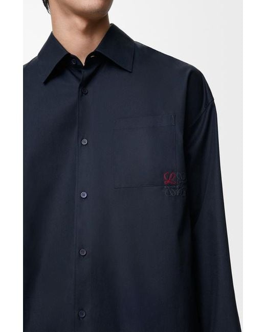 Loewe Blue Button-Up Regular Fit Shirt for men