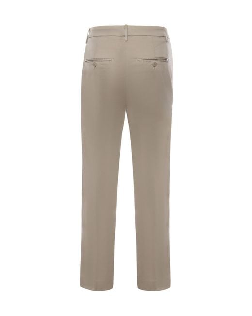 Dondup Gray Stretch Straight-Leg Pants