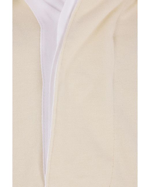 Maison Margiela White Logo Embroidered Long-Sleeved Polo Shirt for men
