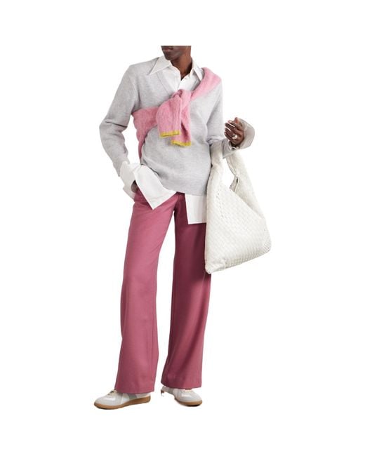 The Elder Statesman Pink Blend Mid-Rise Straight-Leg Trousers