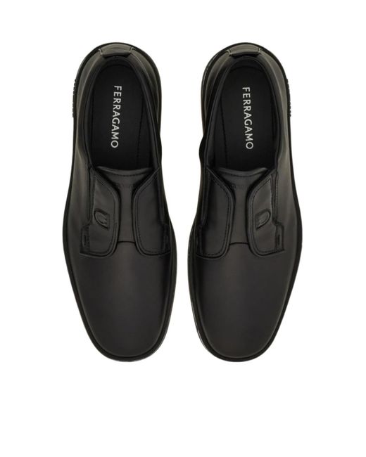 Ferragamo Black Round Toe Business Casual Shoes for men