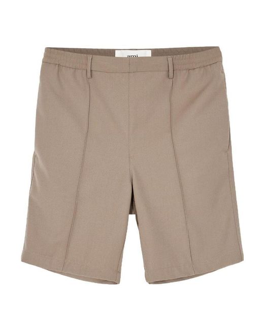 AMI Gray Logo Shorts for men