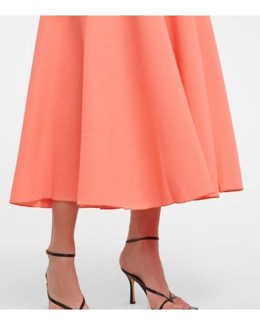 Roksanda Pink Wool Crepe Midi Skirt